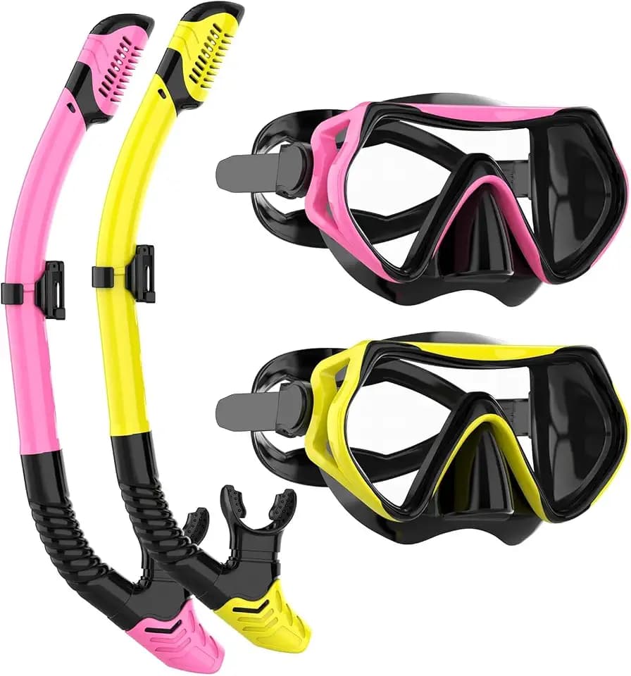JRing Schnorchelset Erwachsene, Taucherbrille und Dry Schnorcheln Set Anti-Leck & Anti-Fog Schwimmbrille Schnorchelmaske Tauchmaske für Herren und Damen