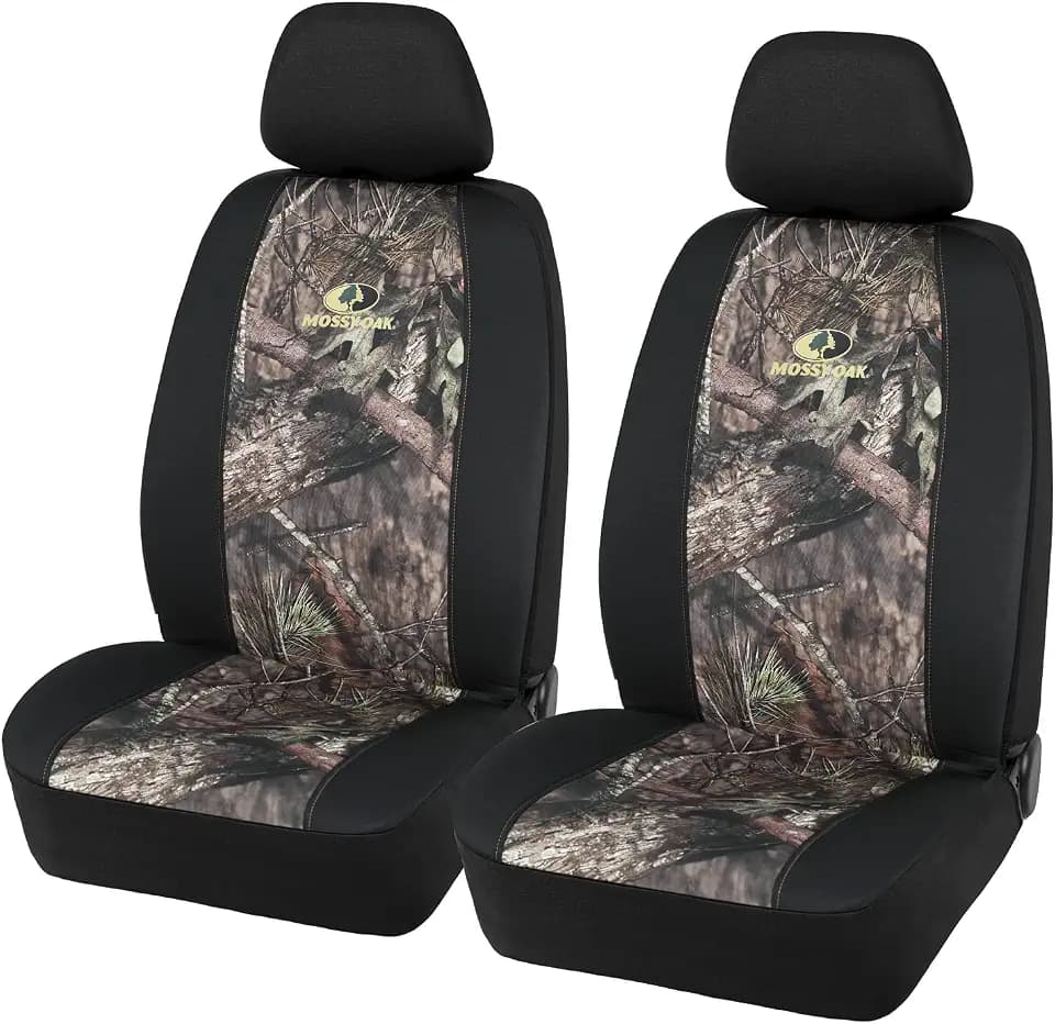 Mossy Oak Camo Seat Covers Low Back - Made with Waterproof Oxford and Cotton Twill, Airbag Compatible, Universial Fit Most Bucket Seats - Official Licensed Product