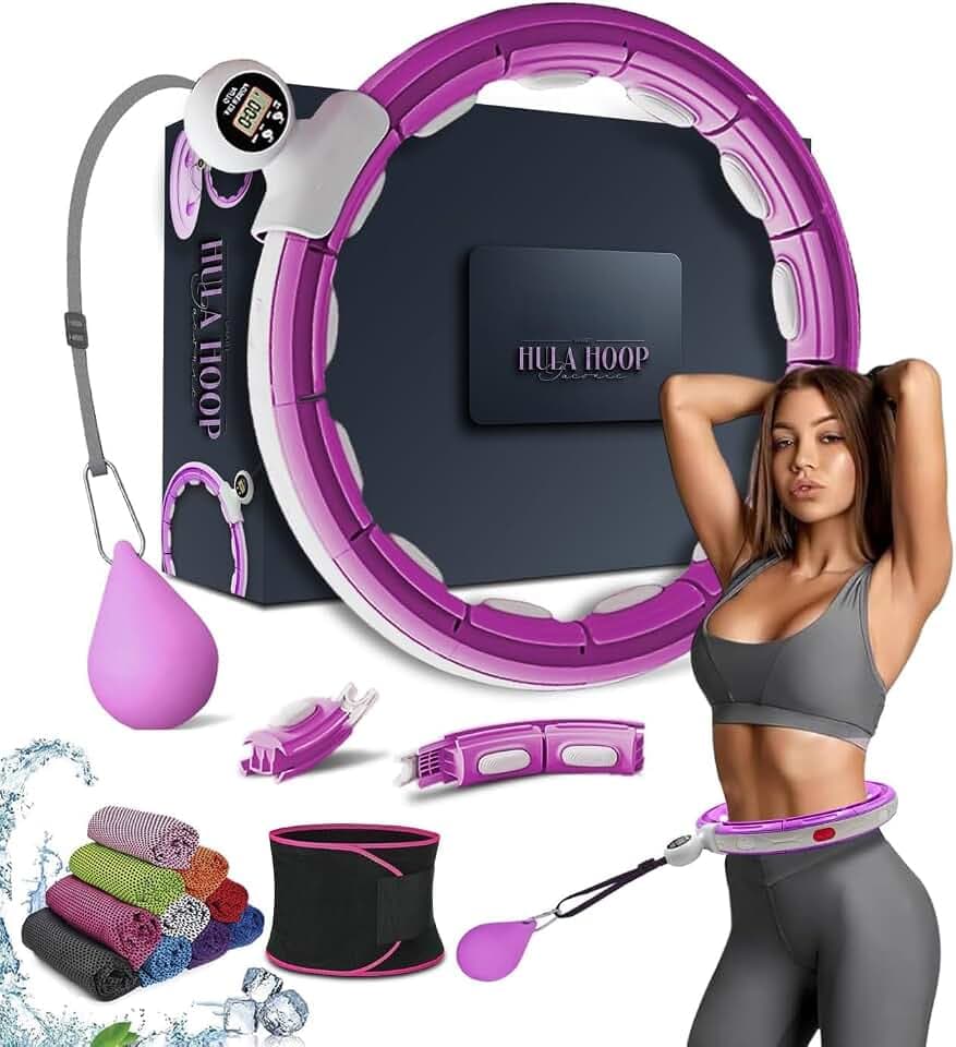 Smart Weighted Hula Ring Hoops, Hula Circle Abnehmbarer Fitnessring mit 360 Grad Auto-Spinning Ball Massage, Gymnastik, Erwachsene Fitness für Gewichtsverlust (