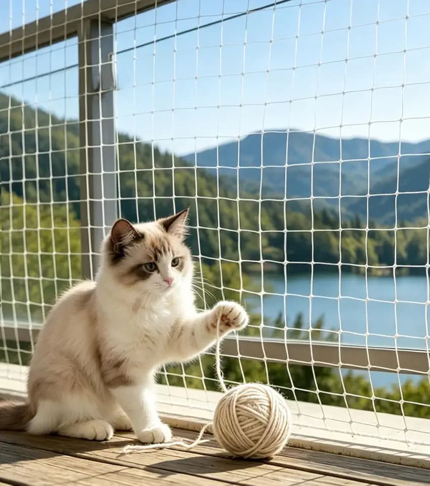 Cat Netting Balcony Balcony Netting for Pets 10x26ft Clear HDPE Mesh