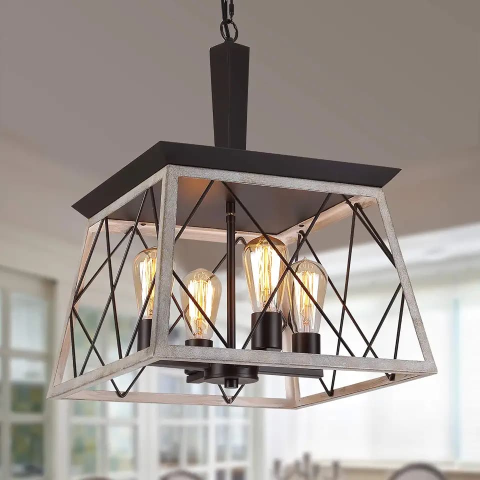 Q&S Farmhouse Chandelier,Dining Room Light Fixture