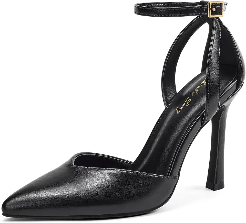Elisabet Tang Women's High Heels Pointed Closed Toe Adjustable Strap Pumps