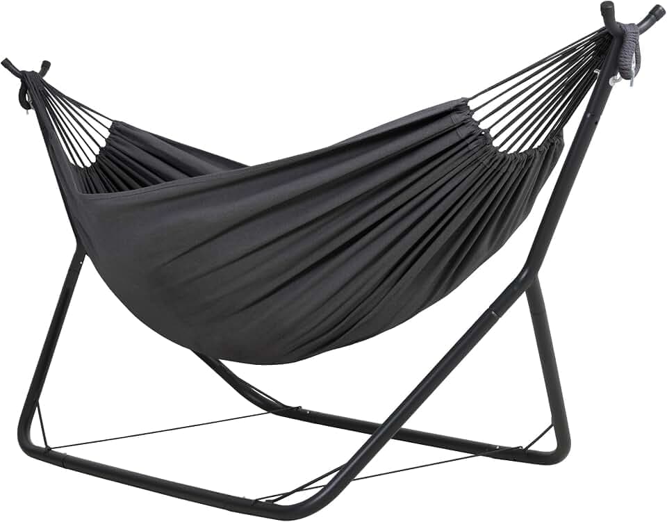 ANOW Heavy Duty Space Saving Hammock with Stand for Outside, Dark Gray