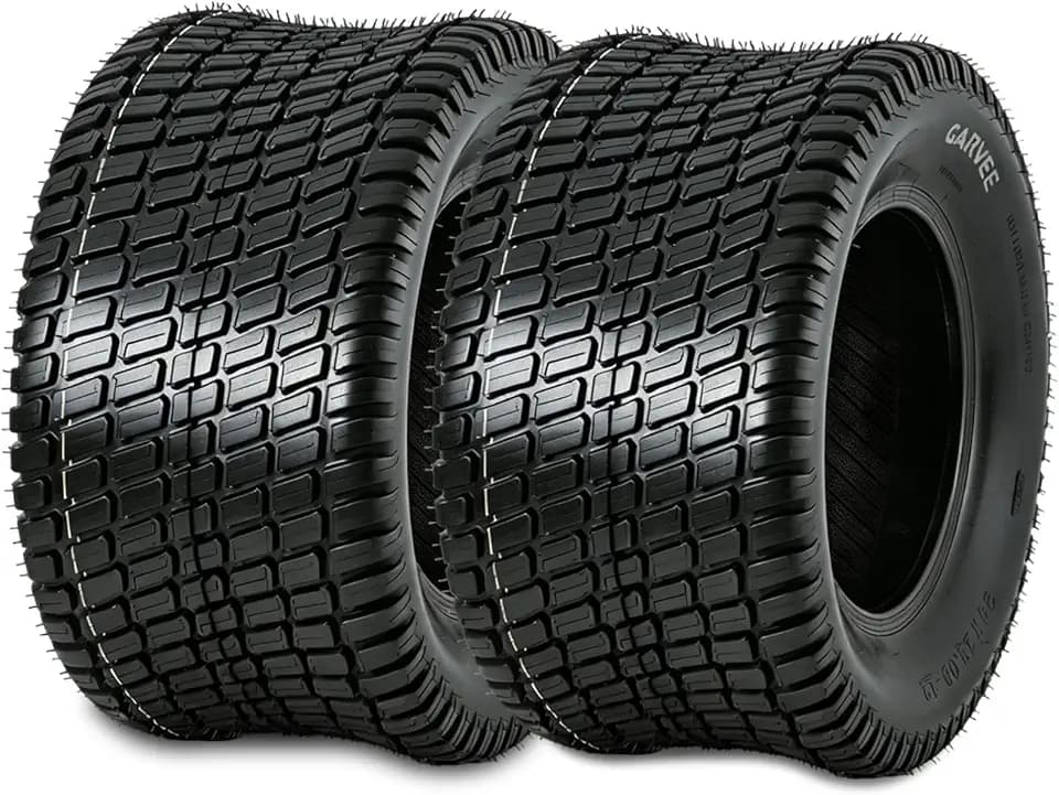 Garvee 20x10.00-8 Lawn Mower Tires Set of 2, 4 Ply Tubeless Turf Tires 20/10.00-8, 1190 LBS Capacity for Garden Tractor & Cart, NOT for Highway Service