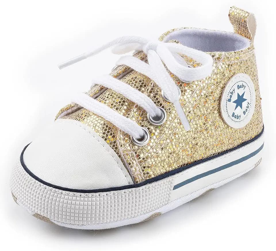 Unisex Baby Girls Boys Canvas High-top Shoes, Newborn Infant Anti-Slip Soft Sole Frist Walking Breathable Sneakers