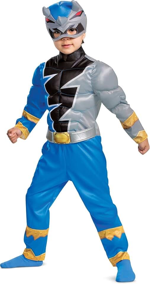 Disguise Blue Power Ranger Costume for Toddlers, Official Power Rangers Dino Fury Outfit with Mask, Size Large (4-6)