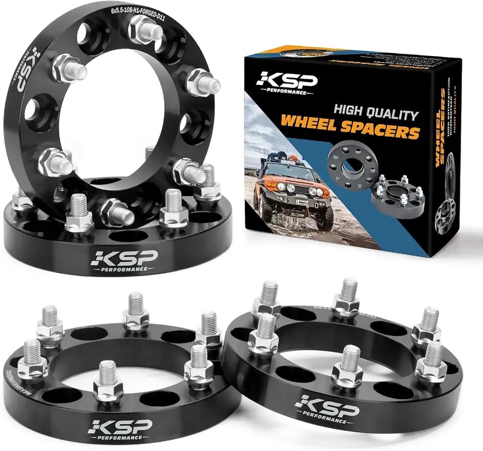 KSP 1 inch 6X5.5 Wheel Spacers for Tacoma 2016-2023, 6x139.7 mm to 6x139.7 mm Thread Pitch M12x1.5 Hub Bore 108mm Adapters for 6 Lugs Tacoma 2005-2015, 4Runner Tundra FJ Land Cruiser, Not Hubcentric