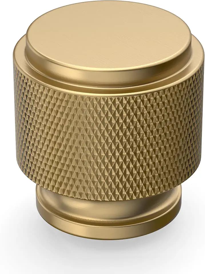 Asidrama 10 Pack Champagne Bronze Zinc Alloy Knurled Dresser Knobs Cabinet Hardware for Dresser Drawers