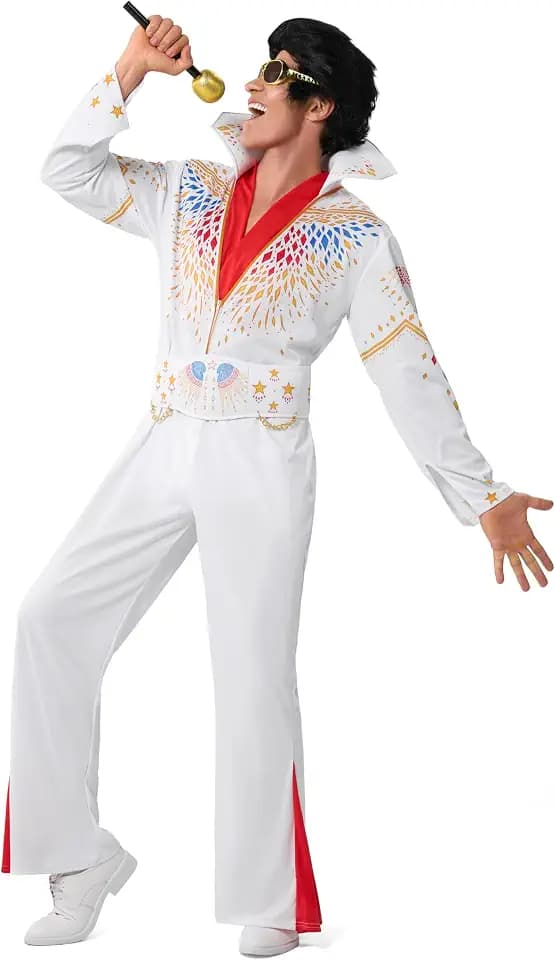 Spooktacular Creations Halloween Men 50s Disco Costume for Adult, Rock Star Halloween Costume for Cosplay Party