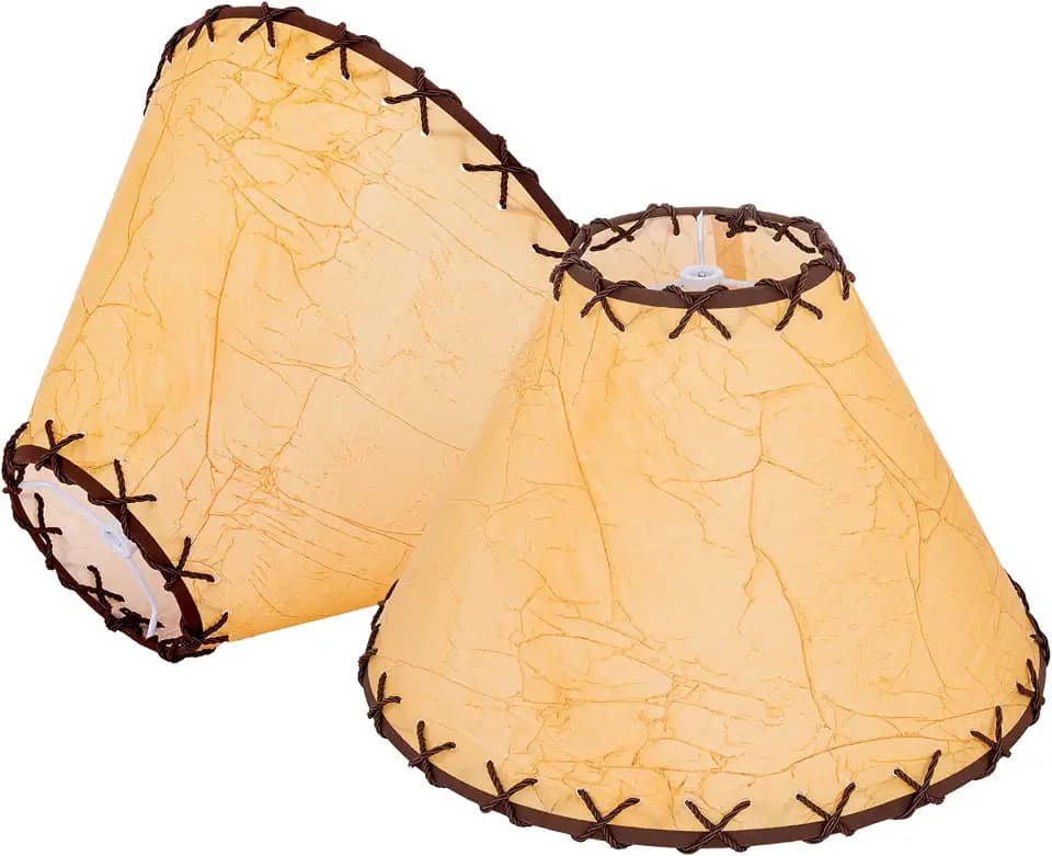 Wellmet Set of 2 Parchment Lampshade, No Assembly Required, 6"x 16"x 10"