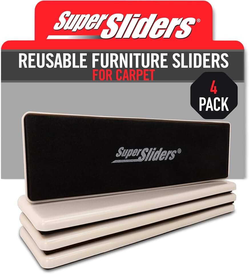 SuperSliders Wiederverwendbare Möbel-Movers - Bewegen Sie schwere Möbel schnell und einfach mit Möbelgleitern Für Teppiche beige