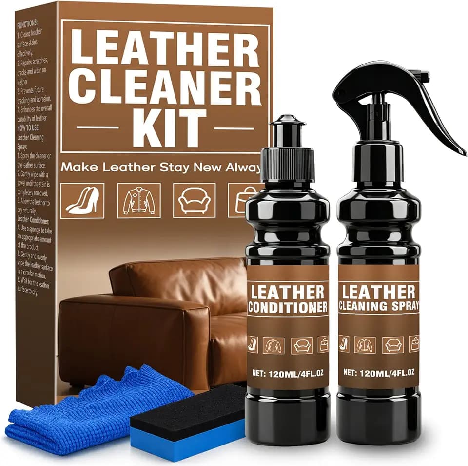 4-Piece Leather Cleaner & Conditioner Kit, 4oz Each