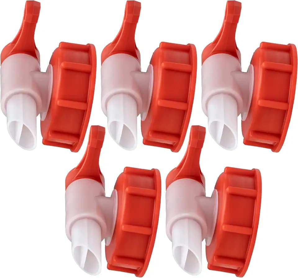 ISOLATECH SABEU Fluxx 5Stk. AH 23/51 HF Auslaufhahn für 5L und 10L Kanister mit DIN 51 Gewinde außen 54,8mm Lebensmittelecht Ausgießhahn Auslauftülle 23mm zum Umfüllen Abfüllen Dosieren ohne Gluckern