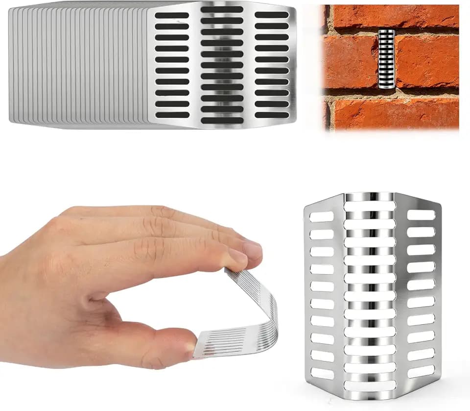 Weep Hole Covers for Brick Walls, 30pcs Stainless Steel, Dense Mesh Blocks Pests, Rustproof for Humid Environment,DIY Easy Installation, Residential Exterior Wall Protection, Breathable