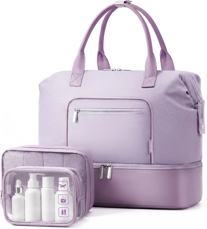 TOPEAST Duffle Bag for Travel, Weekender Bag with Shoe Compartment, 3PCS