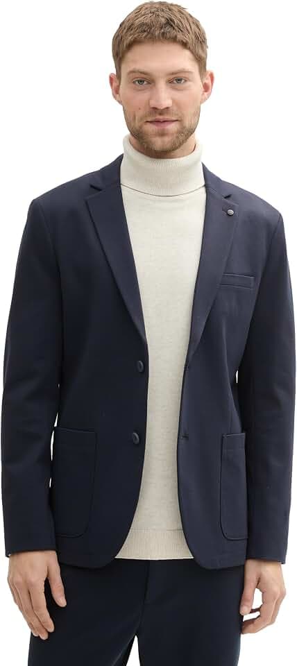 Tom Tailor Herren 1042864 Piqué Sakko mit Stretch-Anteil (1er Pack)