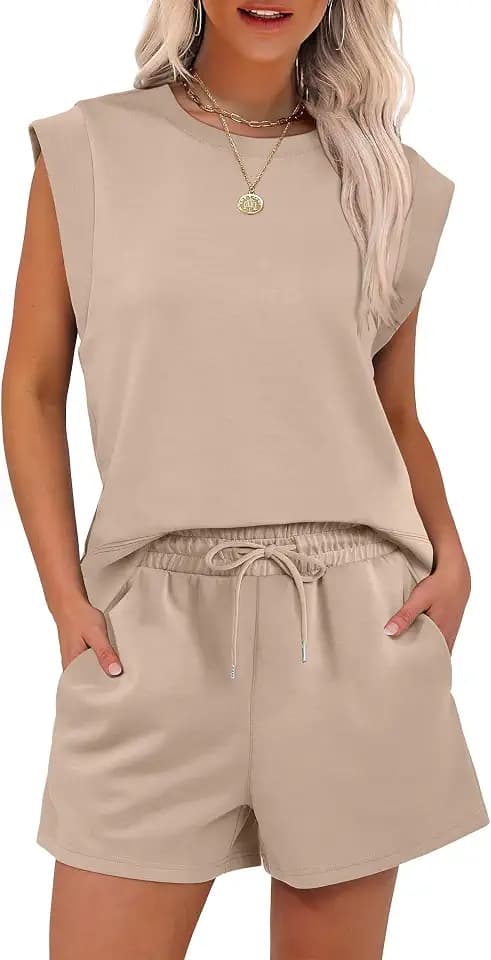 ANRABESS Two Piece Sets for Women 2026 Summer Short Lounge Set