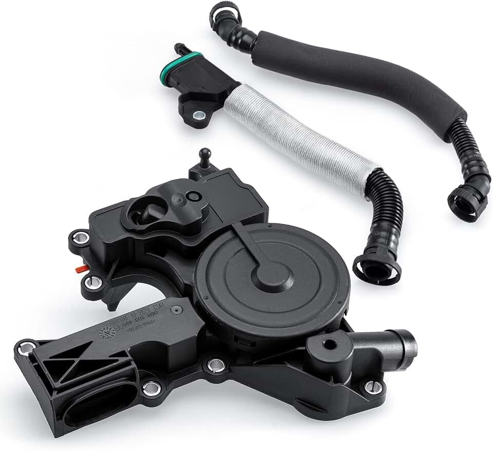 PCV Valve Engine Crankcase Vent Valve Oil Separator with Breather Hose Kit Compatible with Audi A3, A4, A5, Q5, TT, VW Beetle,CC, Golf,Jetta,Passat, Tiguan Replacement 06H103495B 2.0L L4 ONLY