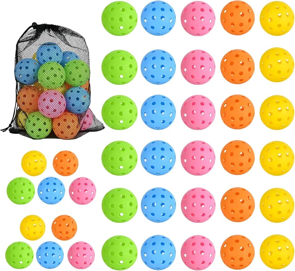 PICKLETECH Pickleball Balls 20Pack|40Pack, 40 Holes USAPA Approved Pickleball Balls with Mesh Bag, Perfectly Balanced, High Bounce True Flight, Outdoor Pickleball Balls for Tournament Play