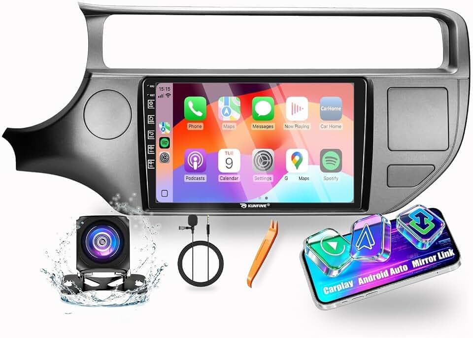 for Kia Rio 2016-2017 LHD Car CarPlay Android Auto Navigation Stereo GPS Radio Reverse Camera Display 9" IPS Touchscreen Headunit Tablet Pad Media Player, if Applicable Quad Core 2G+64G