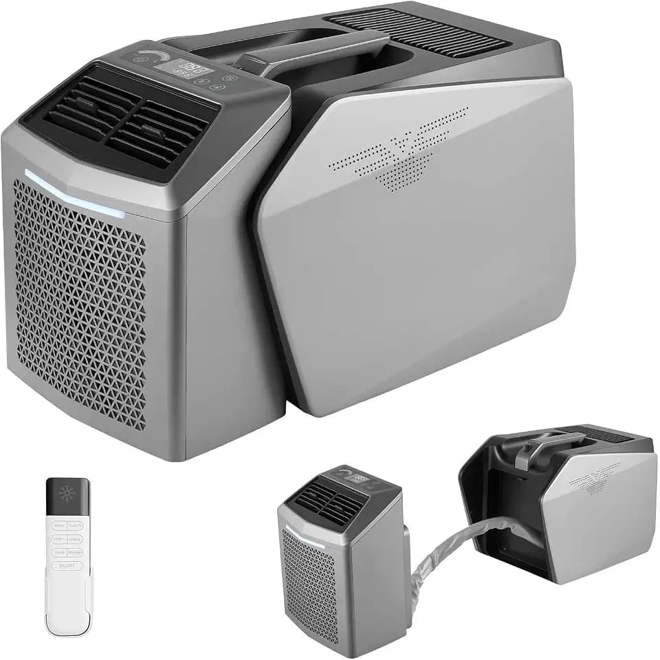 VEVOR Mobile Klimaanlage 580W, 4850 BTU Tragbare Klimaanlage, Mobiles Klimagerät mit Abluftschlauch Fernbedienung 24h Timer, Camping-Klimagerät mit 200m³/h Luftstrom für Wohnmobil Zelt Lkw, Dunkelgrau