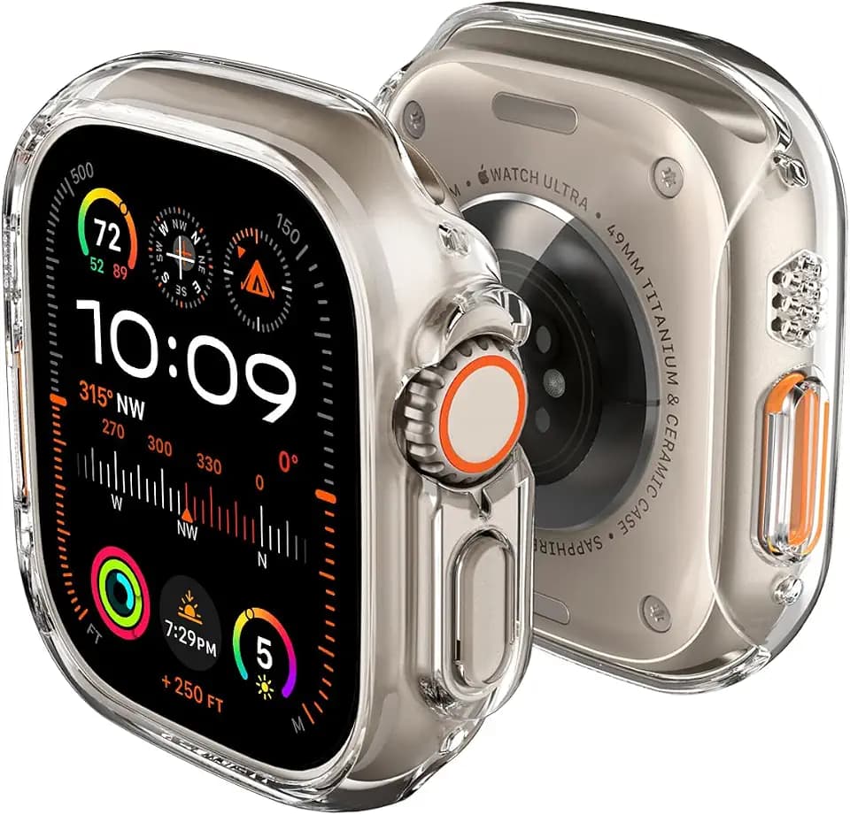 Spigen Thin Fit Hülle Kompatibel mit Apple Watch Ultra 2 (2023) / Ultra (2022) 49mm - Kristallklar