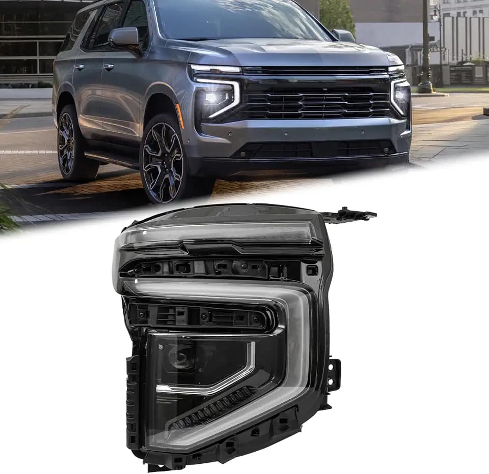 RH 9 Pins With Animation Headlight Assembly Fit for 2025 2026 Chevy Tahoe Chevrolet Suburban Full LED Headlamp Right Passenger Side 85717175 85066276