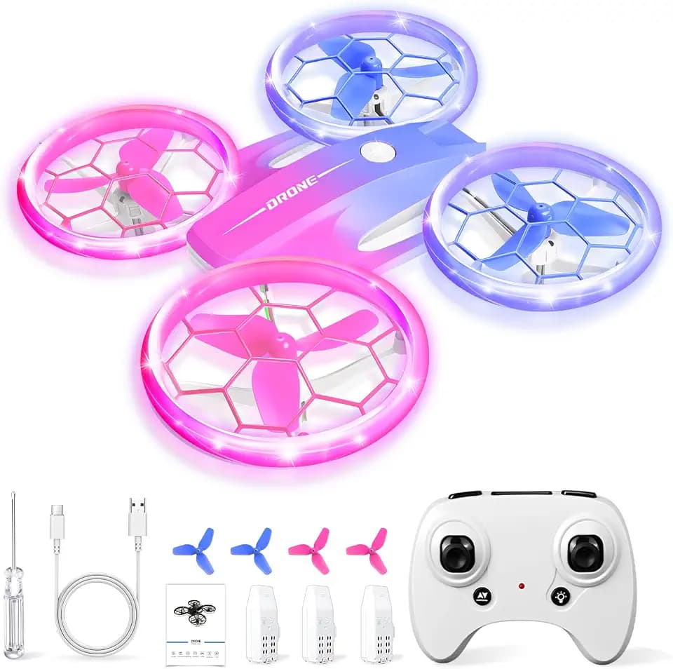 Charmofun Mini Drohne für Kinder, RC Drohne mit 360° Flips & Höhenhaltung, quadrocopter Flugspielzeug mit 4 LED Lichteffekte, 3 Akku, Indoor & Outdoor, Geschenke für Kinder ab 4 Jahre und Anfänger