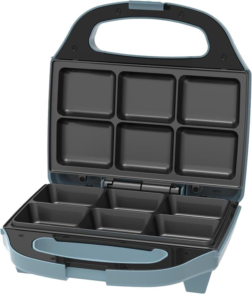 Giles & Posner Kuchenmacher – Brownie Maschine, Kuchenscheiben, Flapjacks, Blondies, Antihaftplatten, Einfach zu Reinigen, Kompakt, Kinderbacken, Automatische Temperaturregelung, 750W, Pastellblau