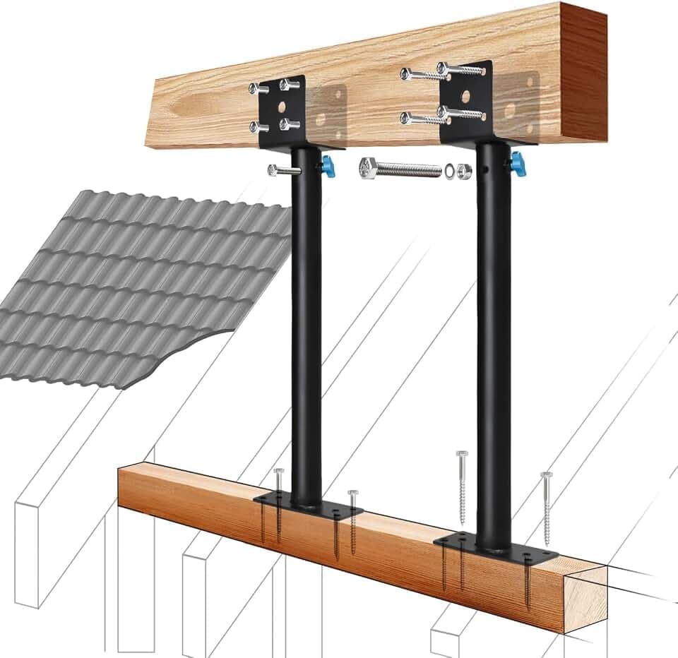 Upgraded 2Pack 3.6" 304 Saddle Stainless Steel Roof Riser for Patio Pergola