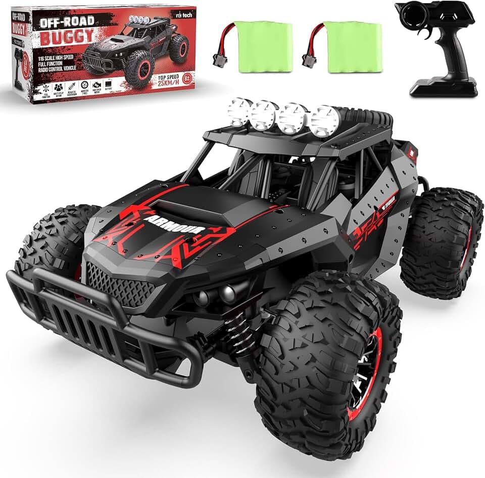 Ferngesteuertes Auto Offroad für Junge draußen mit 2 Akku 70 Minuten | 1:16 Maßstab RC Buggy 25KM/H 2,4 GHZ Funkfernsteuerung Rennwagen Crawler Truck Geländewagen RC Car Spielzeug