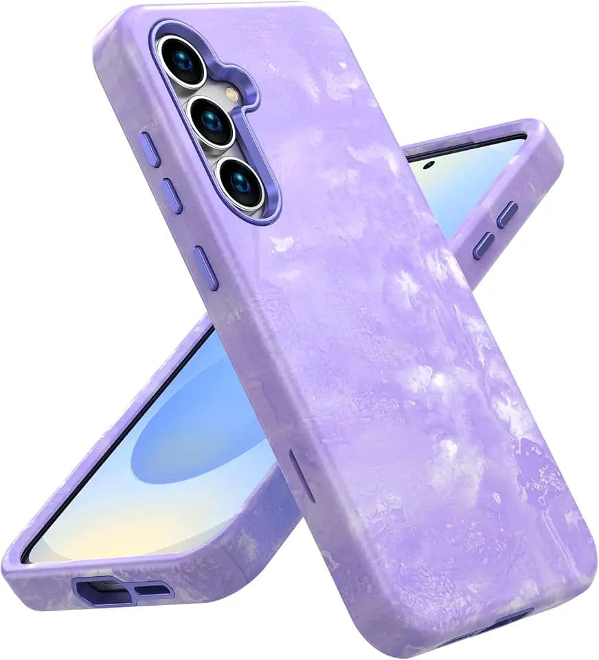 for Galaxy S26/S25 FE Case,Shockproof Protective,Purple Marble