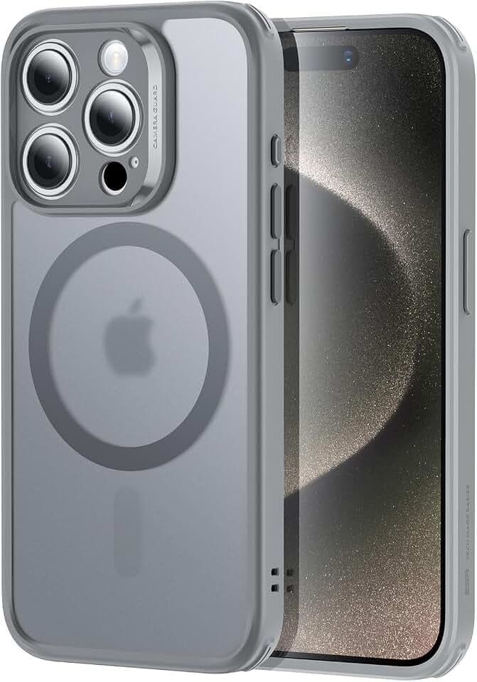 ESR für iPhone 15 Pro Max Hülle 4-in-1-Set, für MagSafe, Mattiertes Grau