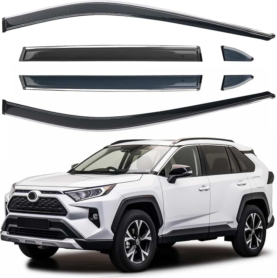 Rain Guards Window Visors for Toyota Rav4 2019-2025 6Pcs Chrome