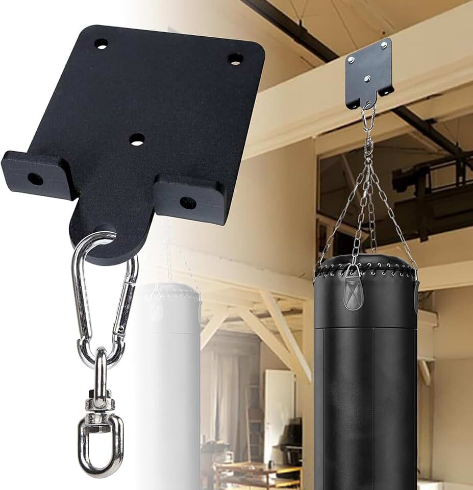Schwerer Boxsack-Aufhänger, robuste Taschenaufhänger, 360° drehbar, Wand-Deckenhalterung, Holzbalken-Haken für Boxen, Muay Thai-Training, Aerial Yoga, Schaukel und Hängematte