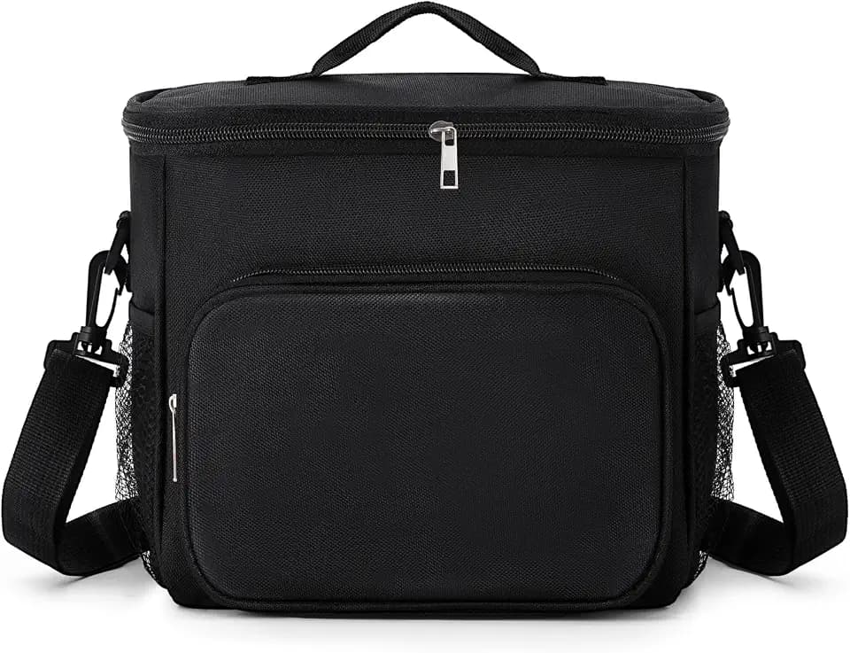 Isolierte Kühltasche Wiederverwendbare Lunchtasche Isolierte Cooler Bag Tragbare Kühlbox, mit Verstellbarem Schulterriemen für Herren und Damen, Lunch Bag für Arbeit/Picknick, 9L