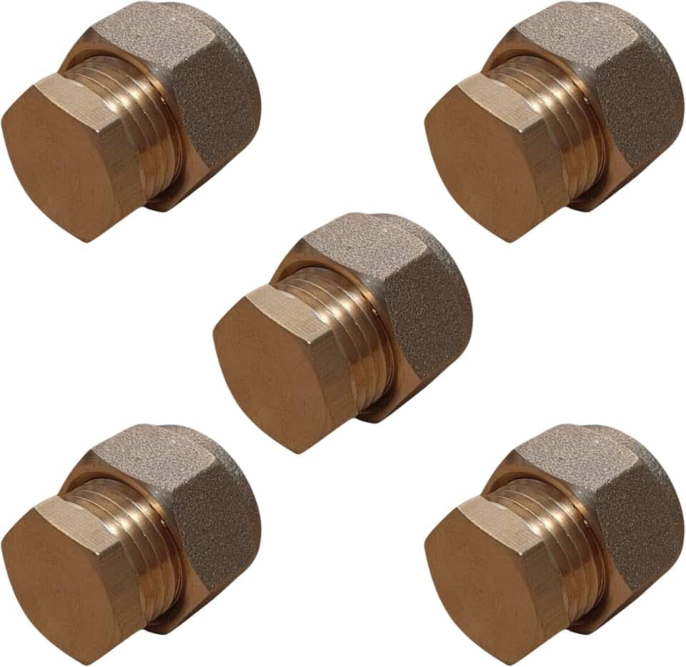 Kompressions-Endstücke aus Messing, 10 mm, 5 Stück