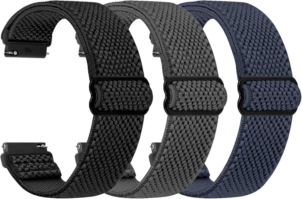 TumpCez Elastische Uhrenarmbänder,16mm 18mm 19mm 20mm 22mm 24mm Schnellverschluss Nylon Armband Verstellbare Aatmungsaktive Sportbänder Ersatzarmband für Herren Damen