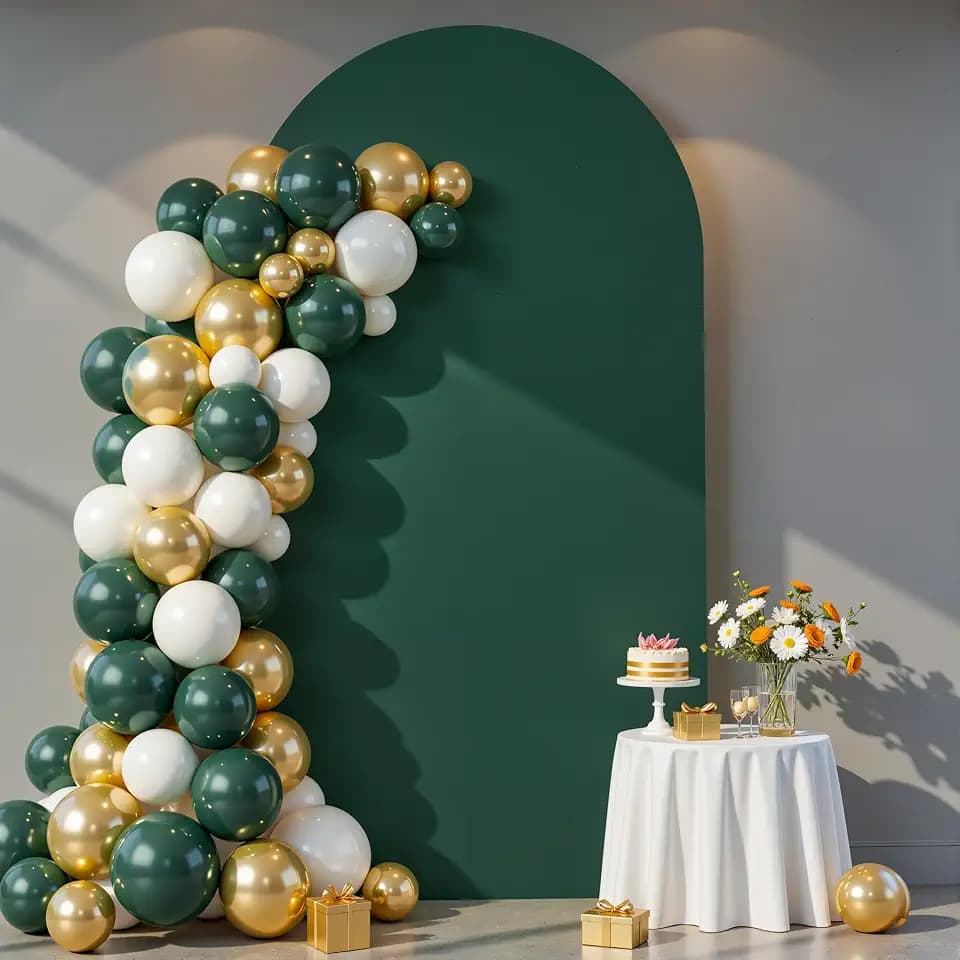 6 ft Arch Backdrop Cover Hunter Green - Double-Sided Spandex Arch Covers Stretchy Backdrop for Balloon Arches Birthday Party Baby Shower Banquet Wedding Photo Background