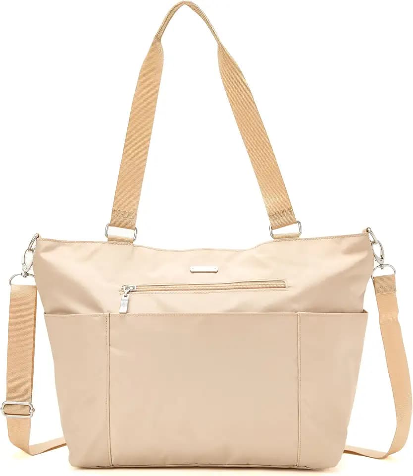Baggallini Essential Laptop Tote - Work Tote Bag with Laptop Sleeve - Lightweight Travel Crossbody Shoulder Bag for Women