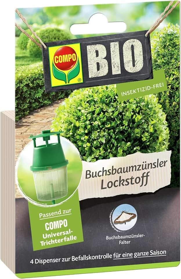 COMPO BIO Buchsbaumzünsler Lockstoff für eine ganze Saison, Passend zur COMPO Trichterfalle (separat erhältlich), In Dispenser, 4 Stück