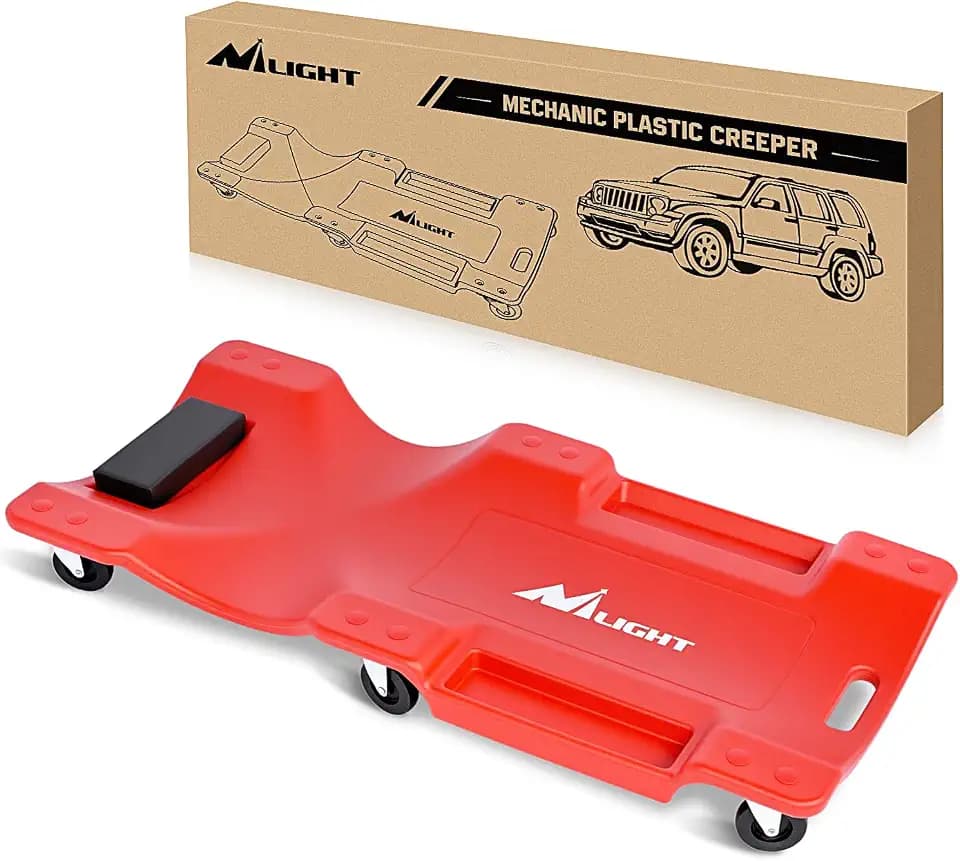 Nilight 40" Mechanic Plastic Creeper with Padded Headrest and 6 Casters