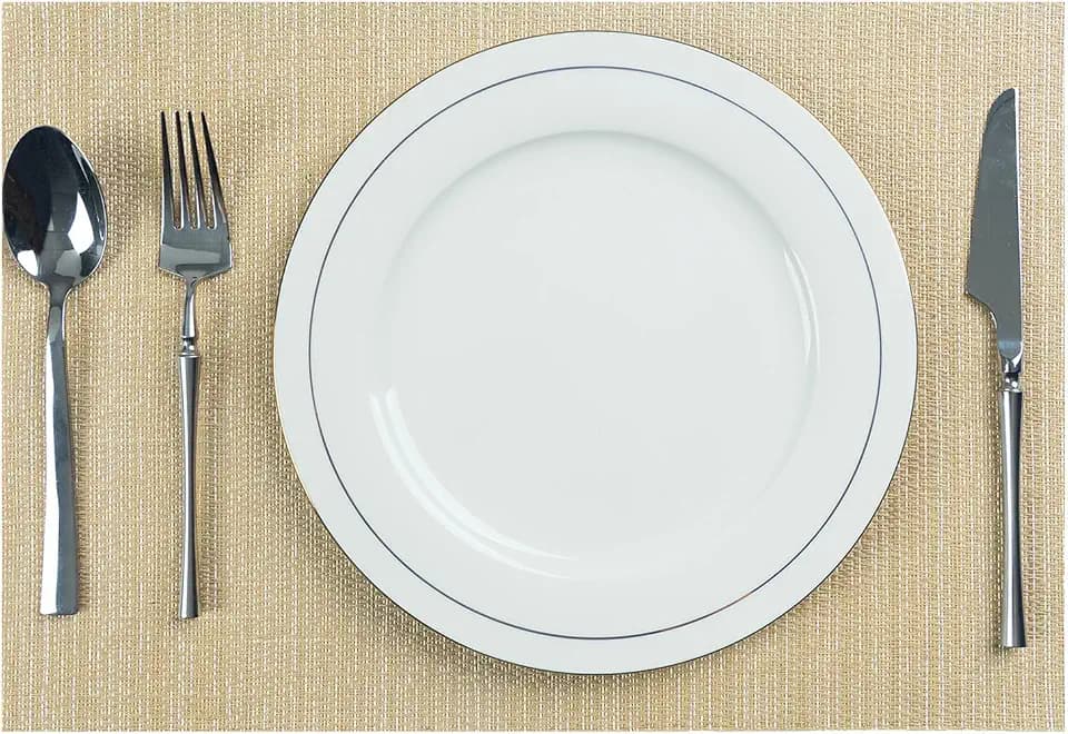 AHHFSMEI Placemats Set of 8 Washable Woven Vinyl Placemats for Dining Table Heat Resistant Non-Slip Stain Resistant Table Mats for Kitchen & Home Decor(Multi Brown,8)