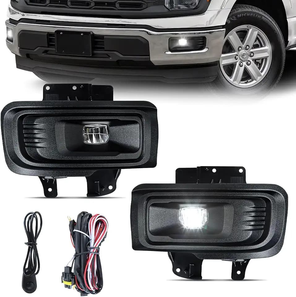 LED Fog Lights For Ford F150 2024 2025 Front Bumper Fog Lamp Assembly For Ford F150 STX XL XLT White Light