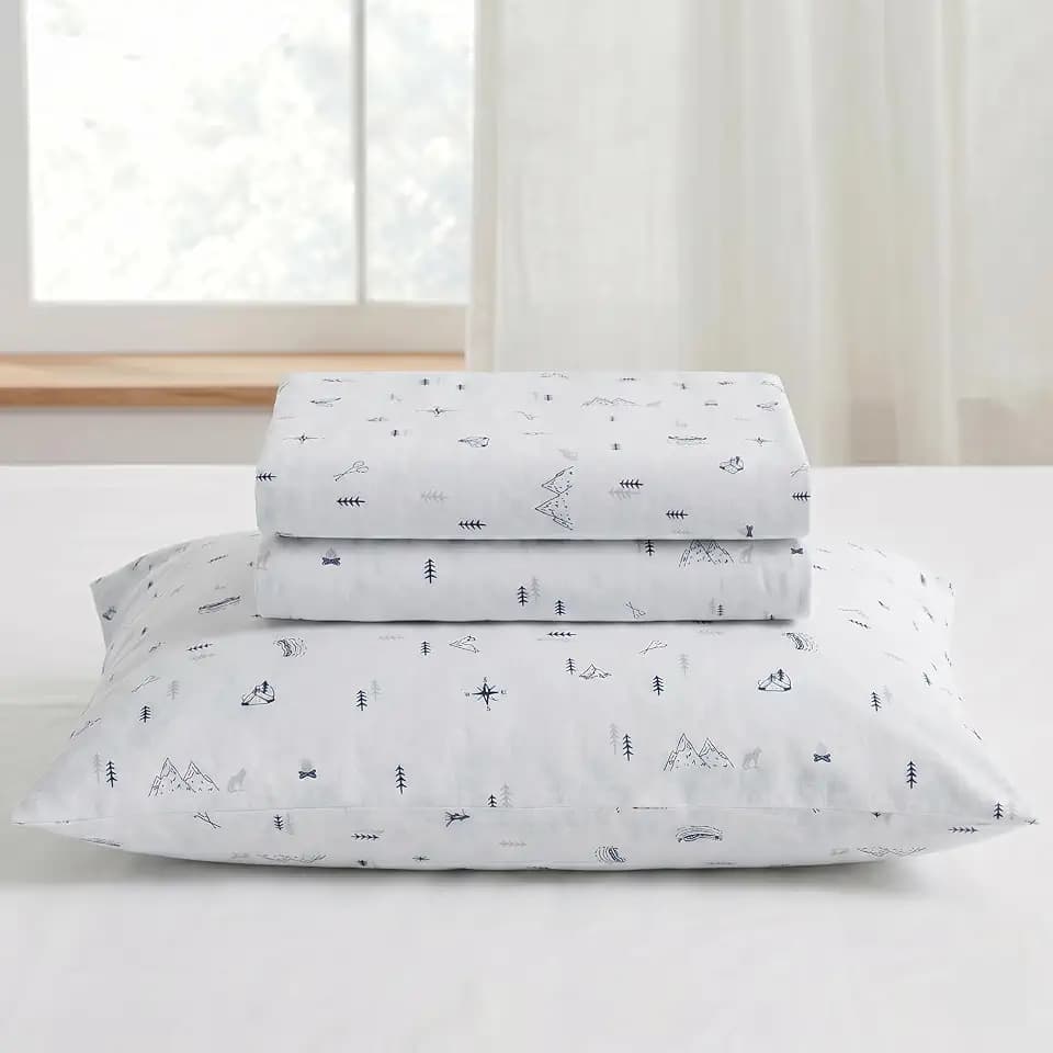 Modern Threads 4-Piece 100% Cotton Flannel Sheet Set – Soft and Durable for Every Season, Camping Trip California King