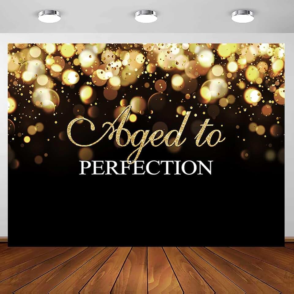 Sensfun Aged to Perfection Birthday Backdrop Party Decorations Sign Banner