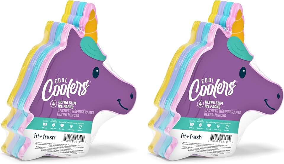Fit & Fresh Cool Coolers Reusable Kids Lunch Box Ice Packs, 8pk