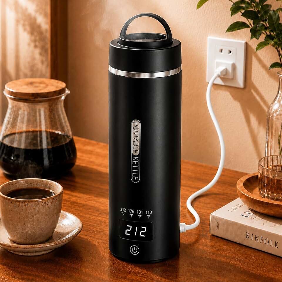 Travel Kettle, Portable Electric Kettle for 4 Temperature Controls, Black