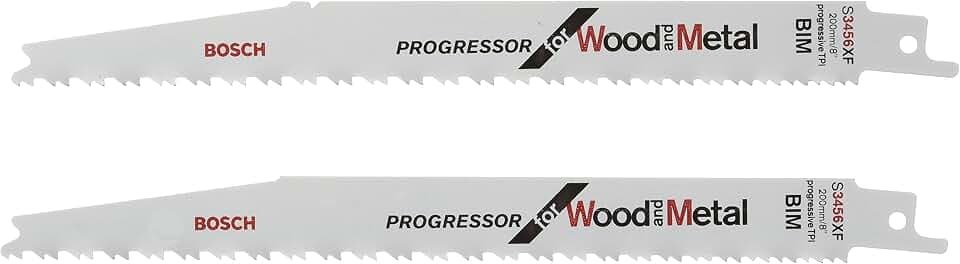 Bosch Professional Säbelsägeblatt S 3456 XF Progressor for Wood and Metal (für Holz und Metall, Zubehör Säbelsäge) 200 mm