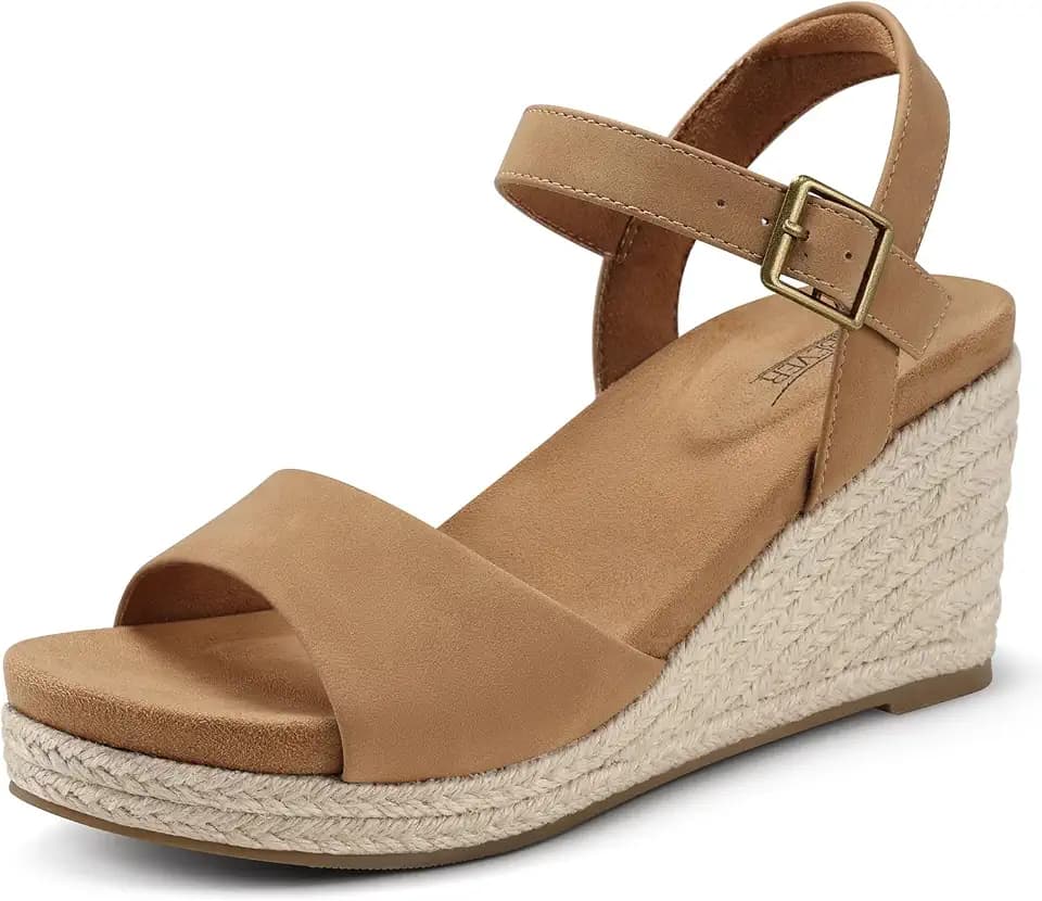 SHIBEVER Women's Wedge Sandals Comfortable: Dressy Platform Espadrilles